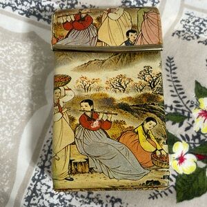 Vintage Leather Asian Cigarette Case